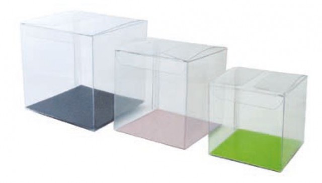 Boîte cubique transparente en PVC pas de cher